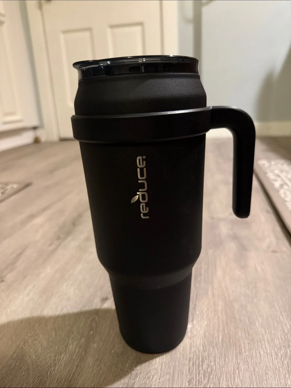 Reduce Black Insulated Travel Mug with Handle